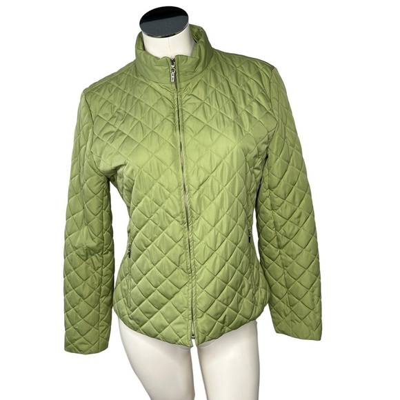 JUDITH HART COLLECTION Women's Quilted Puffer Zip-up Jacket Green Size S - Picture 2 of 11